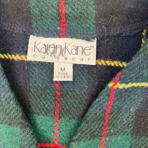 Vintage Karen Kane women’s Plaid Wool-Blend Vest Sz Medium Y2K Old Money Preppy - Picture 4 of 9